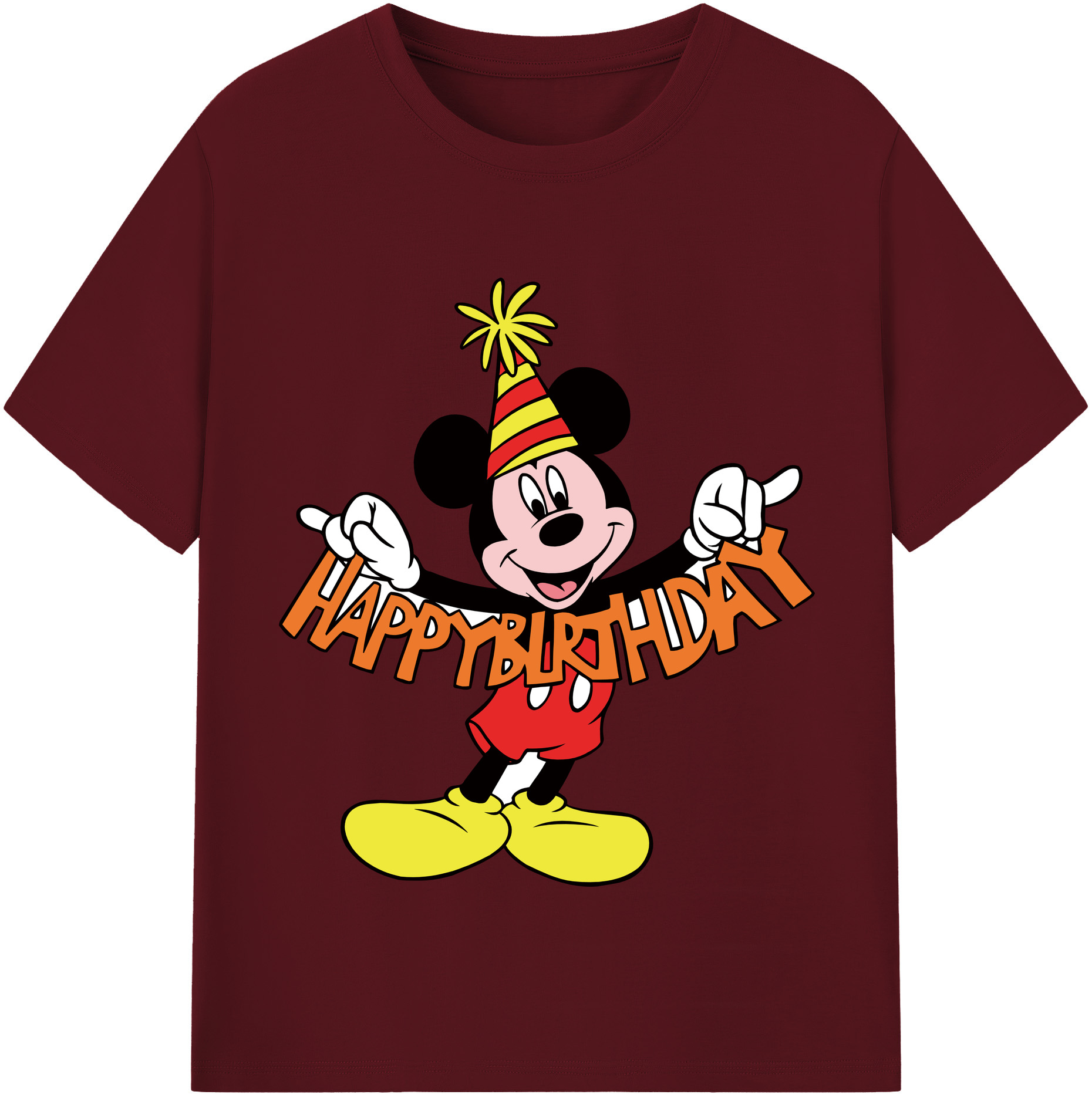 （画像用） ミッキーマウス Mickey Mouse 綿100％半袖Tシャツ（フロントプリント）